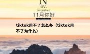 tiktok用不了怎么办（tiktok用不了为什么）