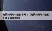 充赞的网址抖音打不开了（充赞的网址抖音打不开了怎么回事）