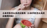 小米手机怎么关闭云服务（小米手机怎么关闭云服务功能）