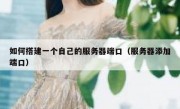 如何搭建一个自己的服务器端口（服务器添加端口）