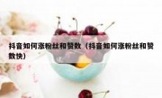抖音如何涨粉丝和赞数（抖音如何涨粉丝和赞数快）