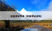 抖音评论作诗（抖音评论诗句）