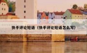 快手评论短语（快手评论短语怎么写）