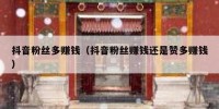抖音粉丝多赚钱（抖音粉丝赚钱还是赞多赚钱）