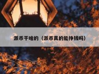 派币干啥的（派币真的能挣钱吗）