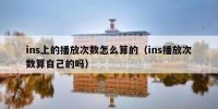 ins上的播放次数怎么算的（ins播放次数算自己的吗）