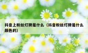 抖音上粉丝灯牌是什么（抖音粉丝灯牌是什么颜色的）