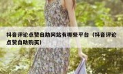 抖音评论点赞自助网站有哪些平台（抖音评论点赞自助购买）