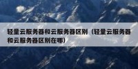 轻量云服务器和云服务器区别（轻量云服务器和云服务器区别在哪）