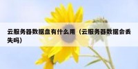 云服务器数据盘有什么用（云服务器数据会丢失吗）
