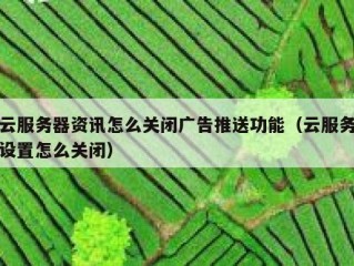 云服务器资讯怎么关闭广告推送功能（云服务设置怎么关闭）