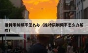 推特限制频率怎么办（推特限制频率怎么办解除）