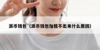 派币钱包（派币钱包加载不出来什么原因）