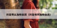 抖音则么加粉丝团（抖音如何加粉丝团）