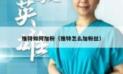 推特如何加粉（推特怎么加粉丝）