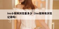 ins小视频浏览量多少（ins视频有浏览记录吗）