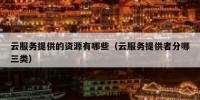 云服务提供的资源有哪些（云服务提供者分哪三类）