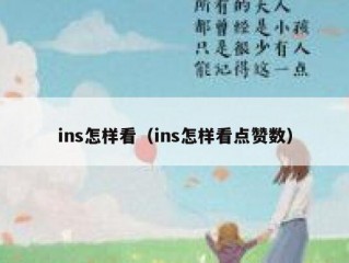 ins怎样看（ins怎样看点赞数）
