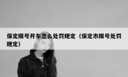 保定限号开车怎么处罚规定（保定市限号处罚规定）