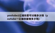 youtube1亿播放量可以赚多少钱（youtube一亿播放量赚多少钱）