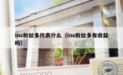 ins粉丝多代表什么（ins粉丝多有收益吗）