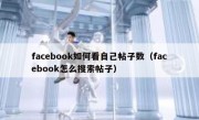 facebook如何看自己帖子数（facebook怎么搜索帖子）