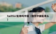 twitter能用吗中国（推特中国能用么）