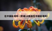 在中国能用吗（苹果14美版在中国能用吗）
