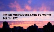 支付宝代付付款安全吗是真的吗（支付宝代付款是什么意思）
