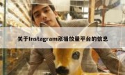 关于Instagram涨播放量平台的信息