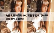 为什么推特帮助中心灰色不能填（twitter帮助中心在哪）