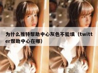 为什么推特帮助中心灰色不能填（twitter帮助中心在哪）