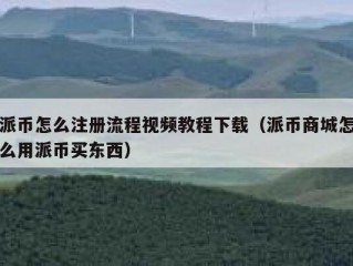派币怎么注册流程视频教程下载（派币商城怎么用派币买东西）