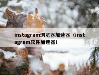 instagram浏览器加速器（instagram软件加速器）