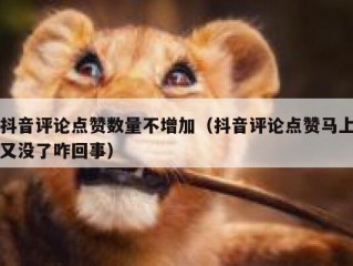 抖音评论点赞数量不增加（抖音评论点赞马上又没了咋回事）