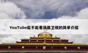 YouTube能不能看凤凰卫视的简单介绍