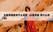云服务器都有什么系统（云服务器 做什么用的）