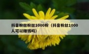 抖音粉丝粉丝1000粉（抖音粉丝1000人可以赚钱吗）