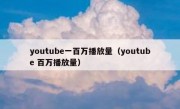 youtube一百万播放量（youtube 百万播放量）