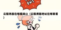 云服务器在哪看端口（云服务器地址在哪里看）