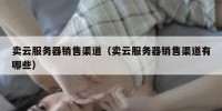 卖云服务器销售渠道（卖云服务器销售渠道有哪些）