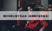限行车牌上路了怎么办（车牌限行能不能走）