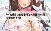 ins能看见访客记录吗怎么设置（ins可以看见访客吗）