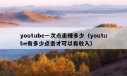 youtube一次点击赚多少（youtube有多少点击才可以有收入）