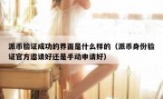 派币验证成功的界面是什么样的（派币身份验证官方邀请好还是手动申请好）
