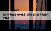 怎么开发自己的小程序（微信怎么开发自己的小程序）