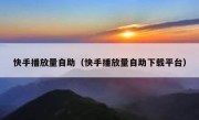快手播放量自助（快手播放量自助下载平台）