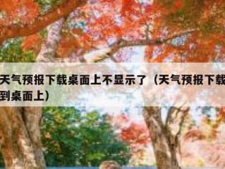 天气预报下载桌面上不显示了（天气预报下载到桌面上）