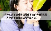 为什么用了加速器还是进不去pubg国际服（为什么用加速器进吃鸡进不去）