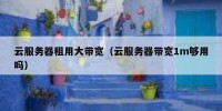 云服务器租用大带宽（云服务器带宽1m够用吗）